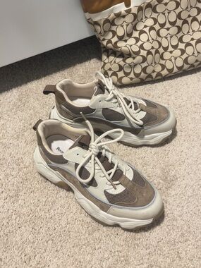 Chunky Neutral Colorblock Sneakers - Beige & Brown